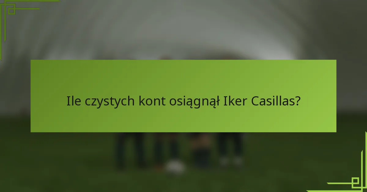 Ile czystych kont osiągnął Iker Casillas?