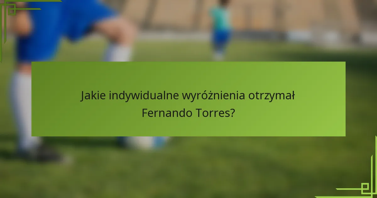 Jakie indywidualne wyróżnienia otrzymał Fernando Torres?
