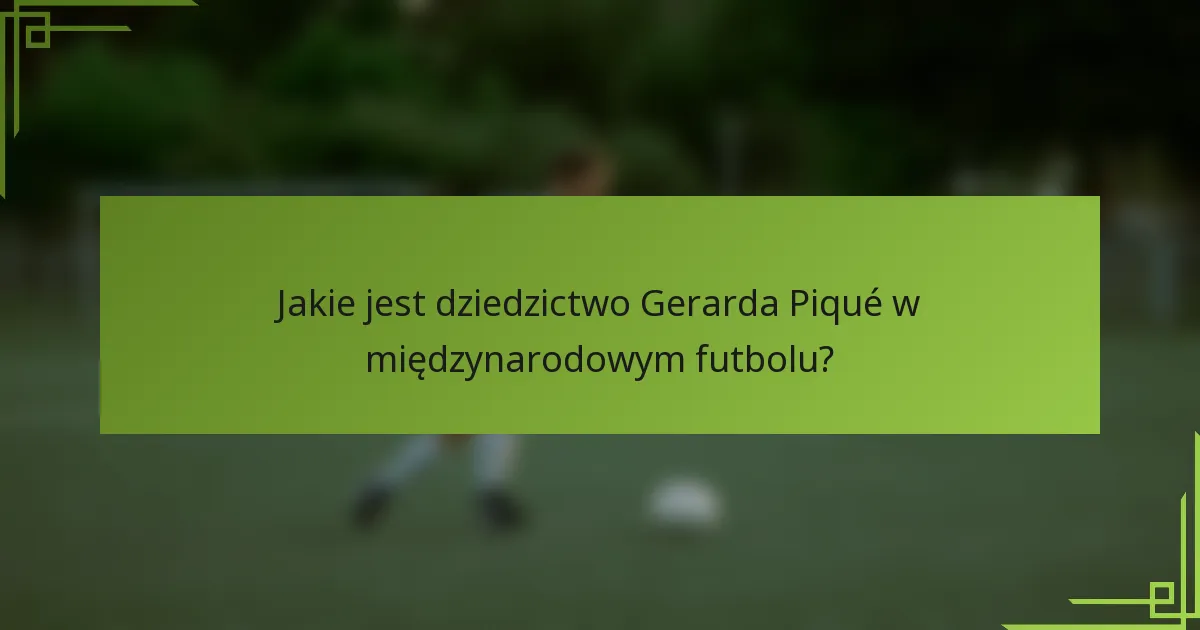 Jakie jest dziedzictwo Gerarda Piqué w międzynarodowym futbolu?